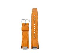 HASGTFM Adaptador de acero inoxidable de 14mm, correa de reloj de cuero apta for Casio Fit For G-Shock GST-B400, correa de reloj for hombre, pulsera de nailon(Yellow -Silver)