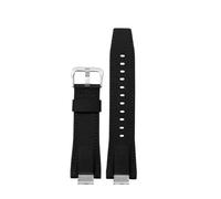 HASGTFM Adaptador de acero inoxidable de 14mm, correa de reloj de cuero apta for Casio Fit For G-Shock GST-B400, correa de reloj for hombre, pulsera de nailon(Black -Silver)