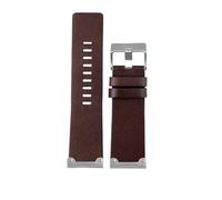 HASGTFM Adaptador De Acero Inoxidable Modificado De 26mm, Correa Retro Marrón Oscuro Apta For Correa De Reloj De Cuero For Hombre Diésel(B Dark brown-steel p)