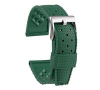 HASGTFM Adecuado IWC FIT FOR For SEIKO5 FIT FOR ASTRON RELOKE DE SILICONA DE SILICONA DE SILICONA 20mm 22mm Correa De Goma Deportiva Deporte Impermeable(Green-silver,20mm)