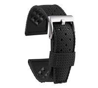 HASGTFM Adecuado IWC FIT FOR For SEIKO5 FIT FOR ASTRON RELOKE DE SILICONA DE SILICONA DE SILICONA 20mm 22mm Correa De Goma Deportiva Deporte Impermeable(Black-silve,20mm)