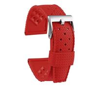 HASGTFM Adecuado IWC FIT FOR For SEIKO5 FIT FOR ASTRON RELOKE DE SILICONA DE SILICONA DE SILICONA 20mm 22mm Correa De Goma Deportiva Deporte Impermeable(Red-silver,22mm)