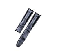 HASGTFM Ajuste adecuado for Maurice Lacroix PONTOS PT6168/6148, hebilla plegable de cuero negro de 20mm(22mm)