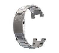 HASGTFM Ajuste de la banda de reloj de acero inoxidable for Casio Fit for G-shock GST-210D S100D / S110D / W300 / W110 Muñeca anti-caída de reemplazo de metal(Silver)