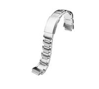 HASGTFM Ajuste de liberación rápida for Casio Fit for G-SHOCK GST-B200 Correa de reloj de acero inoxidable Hebilla plegable Pulsera de metal for hombres Boca convexa de 24x16 mm(Silver)