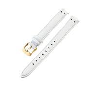 HASGTFM Ajuste for Anne Klein AK2156 AK2157 AK2618 12x6 14x8mm correa de reloj for interfaz cóncava respetuosa for la piel Premium(White-GD-K1,14x8mm)