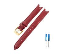 HASGTFM Ajuste for Anne Klein AK2156 AK2157 AK2618 12x6 14x8mm correa de reloj for interfaz cóncava respetuosa for la piel Premium(Red-GD-K1,14x8mm)