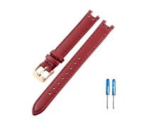 HASGTFM Ajuste for Anne Klein AK2156 AK2157 AK2618 12x6 14x8mm correa de reloj for interfaz cóncava respetuosa for la piel Premium(Red-RS-K1,12x6mm)