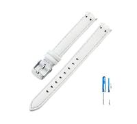 HASGTFM Ajuste for Anne Klein AK2156 AK2157 AK2618 12x6 14x8mm correa de reloj for interfaz cóncava respetuosa for la piel Premium(White-ST-K1,14x8mm)
