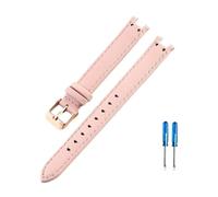 HASGTFM Ajuste for Anne Klein AK2156 AK2157 AK2618 12x6 14x8mm correa de reloj for interfaz cóncava respetuosa for la piel Premium(Pink-RS-K1,14x8mm)