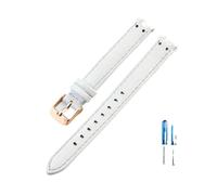 HASGTFM Ajuste for Anne Klein AK2156 AK2157 AK2618 12x6 14x8mm correa de reloj for interfaz cóncava respetuosa for la piel Premium(White-RS-K1,12x6mm)