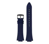 HASGTFM Ajuste for Casio Ajuste for Tissot Ajuste for teel Ocean Heart Edifice SeriesEFB-680 ECB-10D Correa de reloj negra de lona de nailon elevada for hebilla(A-blue-black)