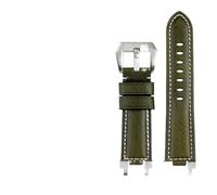 HASGTFM Ajuste for Casio Fit For G-SHOCK Correa MTG-B1000 MTG-G1000 accesorios de correa de reloj de cuero modificado de 24mm for hombre(Army Green silver)