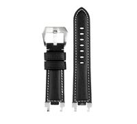 HASGTFM Ajuste for Casio Fit For G-SHOCK Correa MTG-B1000 MTG-G1000 accesorios de correa de reloj de cuero modificado de 24mm for hombre(Black silver)