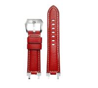 HASGTFM Ajuste for Casio Fit For G-Shock Correa MTG-B1000 MTG-G1000 Accesorios de Correa de Reloj de Cuero Modificado de 24mm for Hombre(Red Silver)