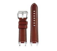 HASGTFM Ajuste for Casio Fit For G-SHOCK Correa MTG-B1000 MTG-G1000 accesorios de correa de reloj de cuero modificado de 24mm for hombre(Dark brown silver)