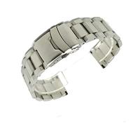 HASGTFM Ajuste for Casio Fit for Samsung 18mm 20 mm 22 mm 24 mm de acero inoxidable de acero inoxidable Metal Banda con cierre de seguridad Pulsera de correa premium(1,24mm)