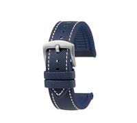 HASGTFM Ajuste for CITIZEN Blue Angel Men Radio Wave Watch AT8020-54L/8020-03L/JY8078 Series lona Nylon + correas de reloj de goma 22mm 23mm(C-Blue white-S pin,22mm)