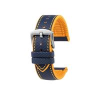 HASGTFM Ajuste for CITIZEN Blue Angel Men Radio Wave Watch AT8020-54L/8020-03L/JY8078 Series lona Nylon + correas de reloj de goma 22mm 23mm(C-Blue yellow-S pin,22mm)