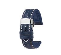 HASGTFM Ajuste for CITIZEN Blue Angel Men Radio Wave Watch AT8020-54L/8020-03L/JY8078 Series lona Nylon + correas de reloj de goma 22mm 23mm(C-Blue white-S,23mm)