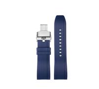 HASGTFM Ajuste for CITIZEN Blue Angel Men Radio Wave Watch AT8020-54L/8020-03L/JY8078 Series lona Nylon + correas de reloj de goma 22mm 23mm(A-Blue silver,22mm)