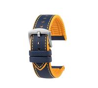 HASGTFM Ajuste for CITIZEN Blue Angel Men Radio Wave Watch AT8020-54L/8020-03L/JY8078 Series lona Nylon + correas de reloj de goma 22mm 23mm(C-Blue yellow-S pin)