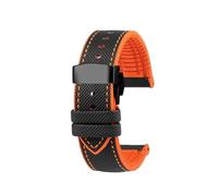 HASGTFM Ajuste for CITIZEN Blue Angel Men Radio Wave Watch AT8020-54L/8020-03L/JY8078 Series lona Nylon + correas de reloj de goma 22mm 23mm(C-Black orange-B,23mm)