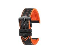 HASGTFM Ajuste for CITIZEN Blue Angel Men Radio Wave Watch AT8020-54L/8020-03L/JY8078 Series lona Nylon + correas de reloj de goma 22mm 23mm(C-Black orange-B pin,23mm)