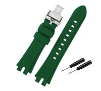 HASGTFM Ajuste for correa de reloj Casio PROTREK PRW-6100Y PRW-3000 PRW-3100 PRW-6000Y/YT/FC-1 correa de reloj de silicona for hombre hebilla de reloj de acero inoxidable(Green steel Folding)