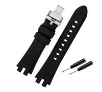 HASGTFM Ajuste for correa de reloj Casio PROTREK PRW-6100Y PRW-3000 PRW-3100 PRW-6000Y/YT/FC-1 correa de reloj de silicona for hombre hebilla de reloj de acero inoxidable(Black steel Folding)