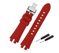 HASGTFM Ajuste for correa de reloj Casio PROTREK PRW-6100Y PRW-3000 PRW-3100 PRW-6000Y/YT/FC-1 correa de reloj de silicona for hombre hebilla de reloj de acero inoxidable(Red steel Folding)