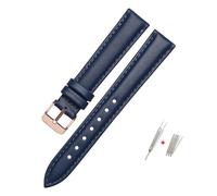 HASGTFM Ajuste for correa de reloj de cuero fósil for ES3737/3795/3843/4385/4386/4338 Correa 14mm 16mm 18mm accesorios de moda for mujer(Darkblue-rose gold,18mm)