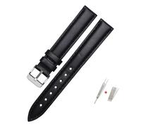 HASGTFM Ajuste for correa de reloj de cuero fósil for ES3737/3795/3843/4385/4386/4338 Correa 14mm 16mm 18mm accesorios de moda for mujer(Black silver bucke,14mm)