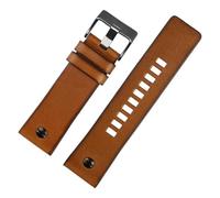 HASGTFM Ajuste for correa de reloj diésel DZ7413 DZ4318 DZ4343 DZ4323 DZ4476 correa marrón Retro de cuero Vintage accesorios for hombres 24mm 26mm 28m(001 brown black,24mm)