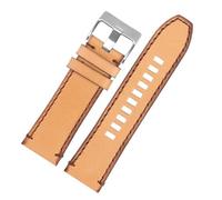 HASGTFM Ajuste for correa de reloj diésel DZ7413 DZ4318 DZ4343 DZ4323 DZ4476 correa marrón Retro de cuero Vintage accesorios for hombres 24mm 26mm 28m(Light brown Silver-01,26mm)