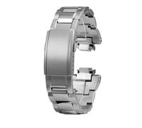 HASGTFM Ajuste for la correa de reloj Casio Fit For G-SHOCK GST-B400 convexa correa de reloj de acero inoxidable sólido hombres Metal modificado pulsera accesorios(Silver)