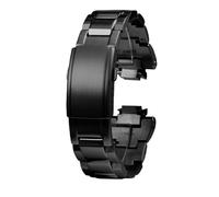HASGTFM Ajuste for la correa de reloj Casio Fit For G-SHOCK GST-B400 convexa correa de reloj de acero inoxidable sólido hombres Metal modificado pulsera accesorios(Schwarz)