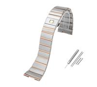 HASGTFM Ajuste for Omega Double Eagle Steel Strap Constellation Series Pulsera Reloj for hombres y mujeres Accesorios de metal 17MM 23MM 25MM(Silver-rose gold,23mm)
