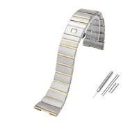 HASGTFM Ajuste for Omega Double Eagle Steel Strap Constellation Series Pulsera Reloj for hombres y mujeres Accesorios de metal 17MM 23MM 25MM(Silver-gold,17MM)
