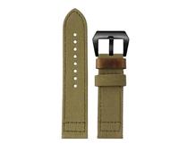 HASGTFM Ajuste for Panerai Ajuste for Fossil Ajuste for Breitling Correa de reloj de lona de doble cara Correa de reloj retro for hombre de 24 mm Pulsera gruesa inferior(A Army Green black)