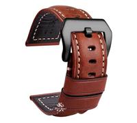 HASGTFM Ajuste for Panerai PAM111 441 pulsera de cuero hecha a mano pulsera de cuero Vintage 22 24 26mm(Brown black buck,22mm)