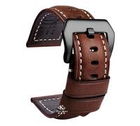 HASGTFM Ajuste for Panerai PAM111 441 pulsera de cuero hecha a mano pulsera de cuero Vintage 22 24 26mm(Dark brown black,24mm)