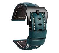 HASGTFM Ajuste for Panerai PAM111 441 pulsera de cuero hecha a mano pulsera de cuero Vintage 22 24 26mm(Blue black buck,22mm)