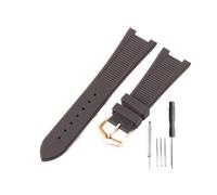 HASGTFM Ajuste for Patek Philippe Sport Elegance 5726/5711/5712 Nautilus Series accesorios de correa de reloj de silicona 25x13mm(Brown-RS-K20)