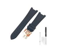 HASGTFM Ajuste for Patek Philippe Sport Elegance 5726/5711/5712 Nautilus Series accesorios de correa de reloj de silicona 25x13mm(Black-RS-Z21)
