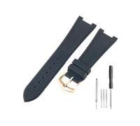 HASGTFM Ajuste for Patek Philippe Sport Elegance 5726/5711/5712 Nautilus Series accesorios de correa de reloj de silicona 25x13mm(Black-RS-K20)