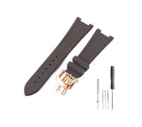 HASGTFM Ajuste for Patek Philippe Sport Elegance 5726/5711/5712 Nautilus Series accesorios de correa de reloj de silicona 25x13mm(Brown-RS-Z21)