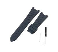 HASGTFM Ajuste for Patek Philippe Sport Elegance 5726/5711/5712 Nautilus Series accesorios de correa de reloj de silicona 25x13mm(Black-No)