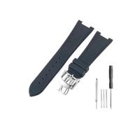 HASGTFM Ajuste for Patek Philippe Sport Elegance 5726/5711/5712 Nautilus Series accesorios de correa de reloj de silicona 25x13mm(Black-ST-Z21)