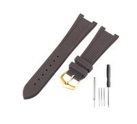 HASGTFM Ajuste for Patek Philippe Sport Elegance 5726/5711/5712 Nautilus Series accesorios de correa de reloj de silicona 25x13mm(Brown-GD-K20)